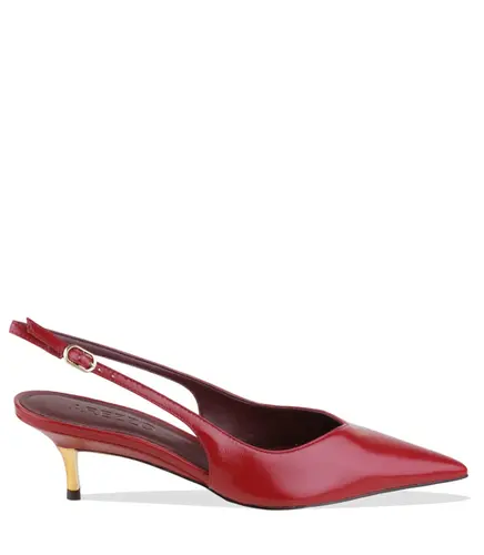 SCARPIN SALTO MÉDIO SLINGBACK AREZZO VERMELHO