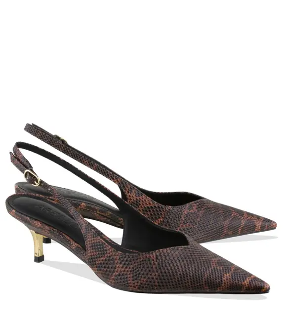SCARPIN SALTO MÉDIO SLINGBACK AREZZO ANIMAL PRINT
