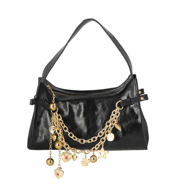 BOLSA GRANDE HOBO CHARM LUIZA BARCELOS PRETO