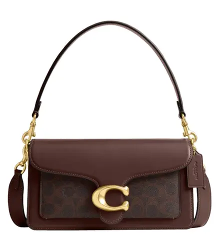 BOLSA COACH NEW YORK TABBY SHOULDER 26 SIGNATURE MARROM
