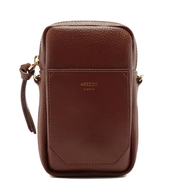 MINI BAG PORTA CELULAR AREZZO MARROM
