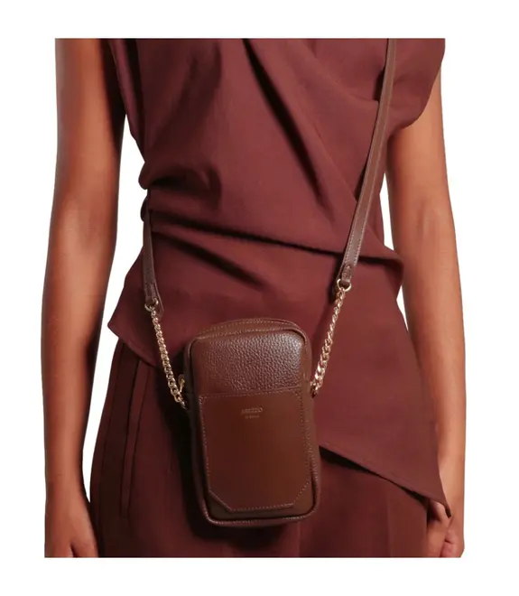 MINI BAG PORTA CELULAR AREZZO MARROM