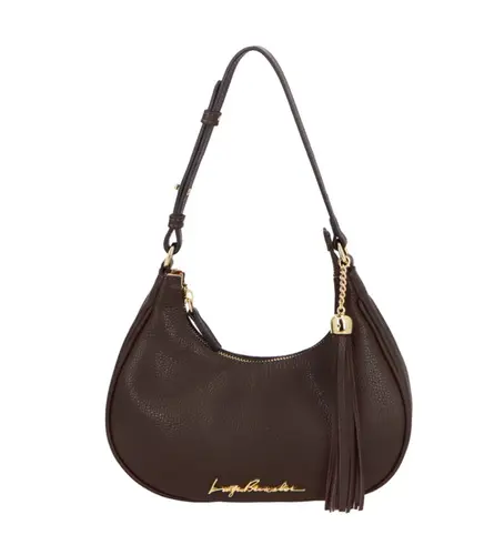 BOLSA PEQUENA MEIA LUA LUIZA BARCELOS MARROM