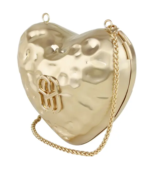 CLUTCH CORAÇÃO SCHUTZ DOURADO