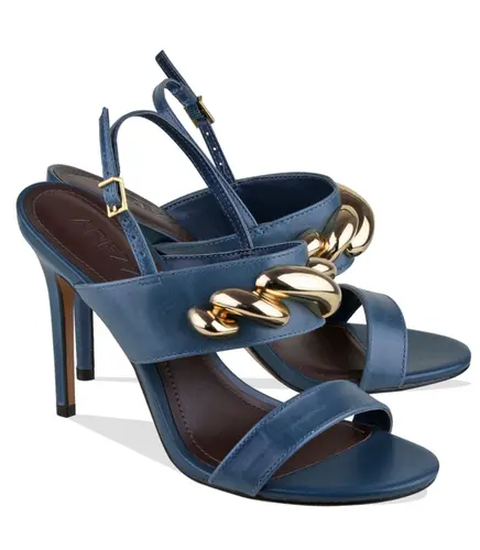 SANDÁLIA SALTO ALTO AREZZO AZUL