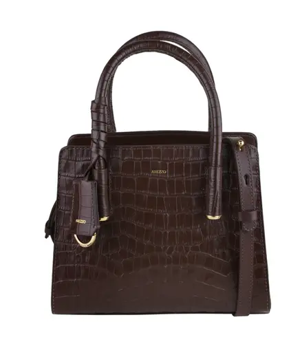 BOLSA PEQUENA TOTE EAST CROCO AREZZO MARROM