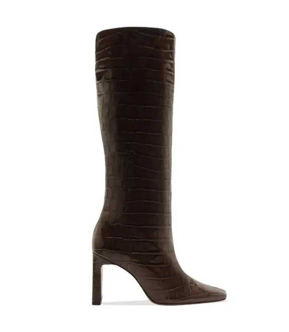 BOTA SALTO ALTO CROCO AREZZO MARROM