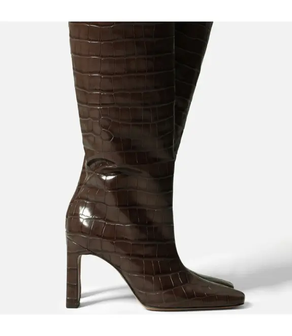 BOTA SALTO ALTO CROCO AREZZO MARROM