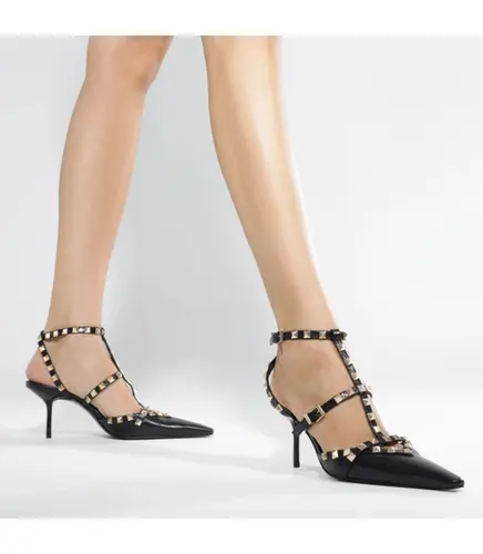 SCARPIN SALTO MÉDIO STUDS MIORLE SCHUTZ PRETO