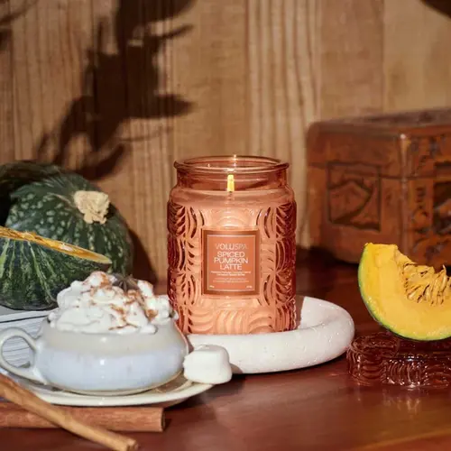 VELA AROMÁTICA VIDRO 100H SPICED PUMPKIN LATTE