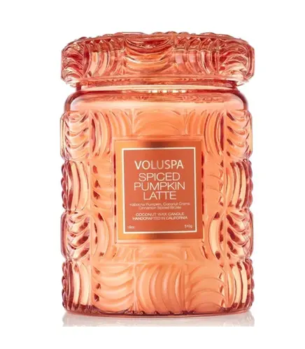 VELA AROMÁTICA POTE VIDRO G 100H SPICED PUMPKIN LATTE VOLUSPA
