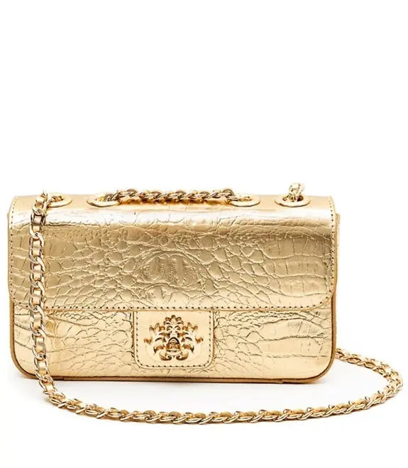 BOLSA MÉDIA ANNE NEW CROCO ISLA DOURADO