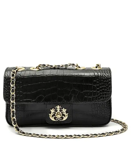 BOLSA MÉDIA ANNE NEW CROCO ISLA PRETO