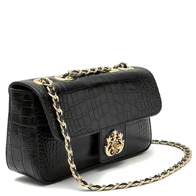 BOLSA PEQUENA ANNE NEW CROCO ISLA PRETO