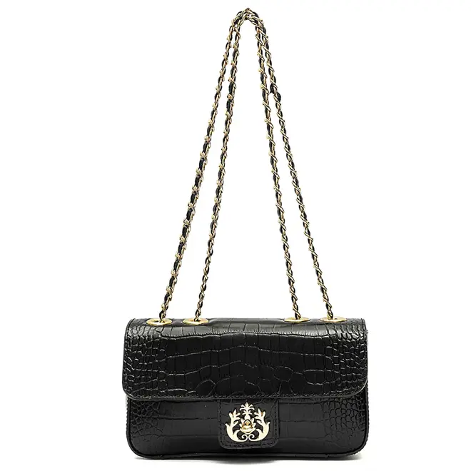 BOLSA PEQUENA ANNE NEW CROCO ISLA PRETO