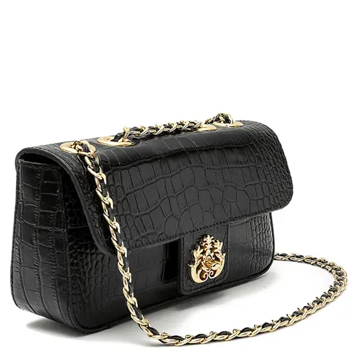 BOLSA PEQUENA ANNE NEW CROCO ISLA PRETO