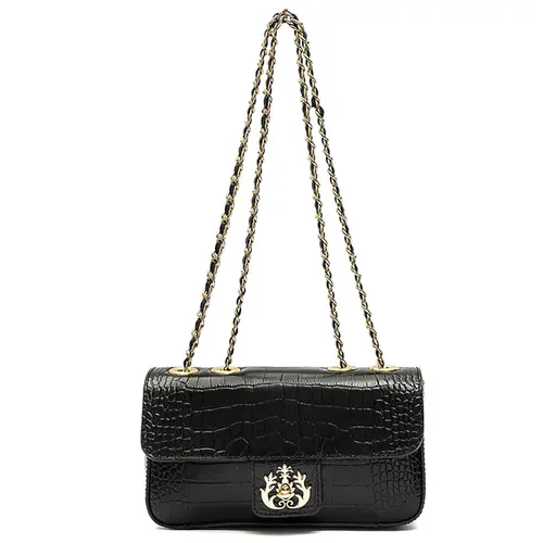 BOLSA PEQUENA ANNE NEW CROCO ISLA PRETO