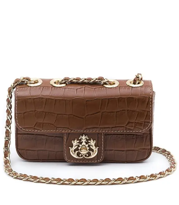 BOLSA PEQUENA ANNE NEW CROCO ISLA MARROM