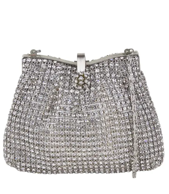 BOLSA PEQUENA STRASS DONNA BRASIL PRATA - COM MICROUSO