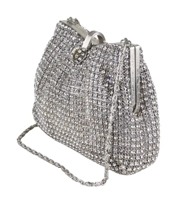 BOLSA PEQUENA STRASS DONNA BRASIL PRATA - COM MICROUSO