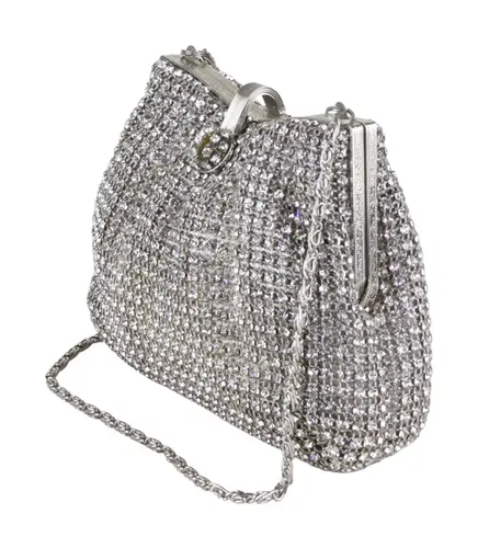 BOLSA PEQUENA STRASS DONNA BRASIL PRATA - COM MICROUSO