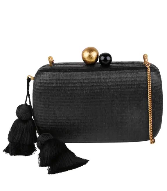 CLUTCH RÁFIA ISLA PRETO - COM MICROUSO