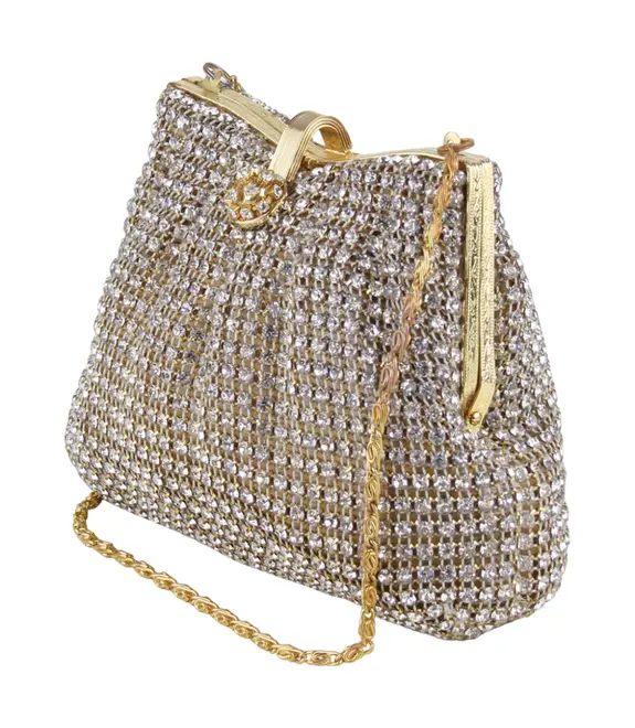 BOLSA PEQUENA STRASS DONNA BRASIL DOURADO - COM MICROUSO