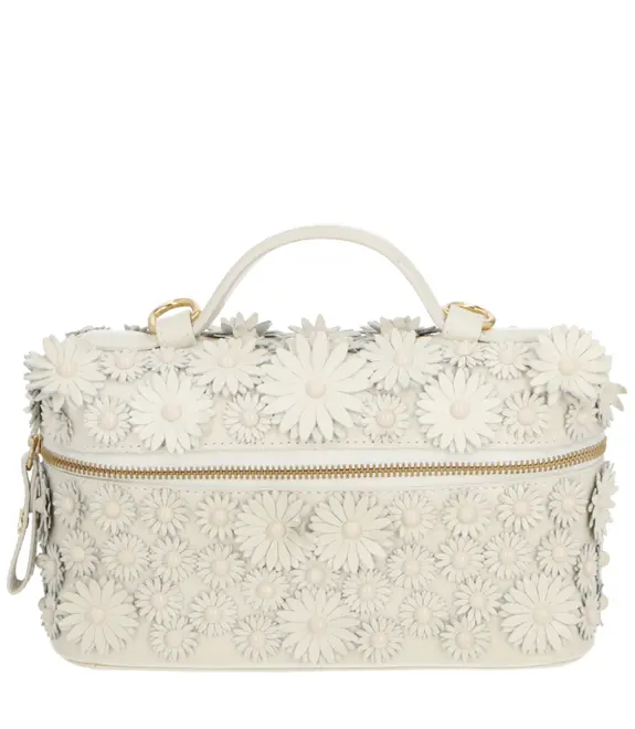 BOLSA PEQUENA VANITY FLORAL LUIZA BARCELOS BRANCO