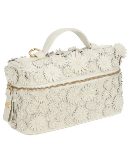 BOLSA PEQUENA VANITY FLORAL LUIZA BARCELOS BRANCO