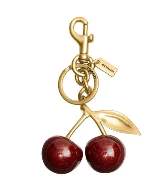 CHAVEIRO COACH NEW YORK CHERRY DOURADO