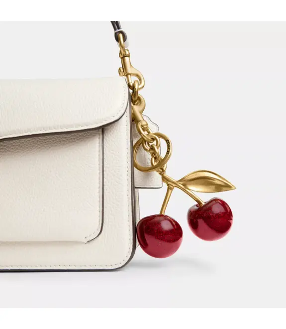CHAVEIRO COACH NEW YORK CHERRY DOURADO
