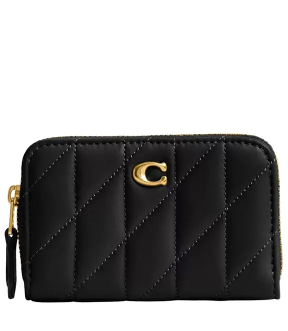 PORTA-CARTÕES COACH NEW YORK SMALL ZIP AROUND PILLOW PRETO