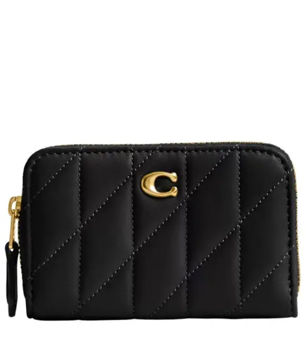PORTA-CARTÕES COACH NEW YORK SMALL ZIP AROUND PILLOW PRETO