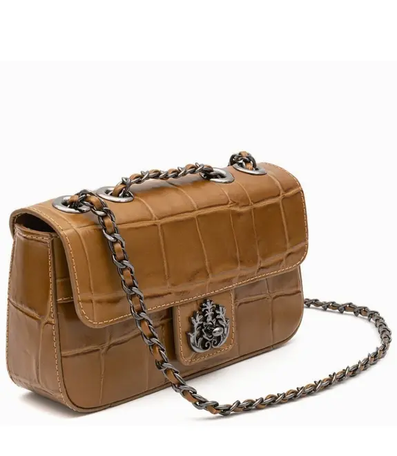 BOLSA PEQUENA ANNE CROCO ISLA CARAMELO