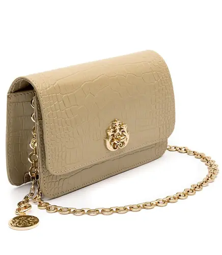 BOLSA CARTEIRA NEW CROCO ISLA BEGE