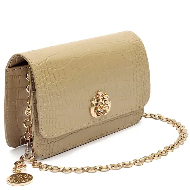 BOLSA CARTEIRA NEW CROCO ISLA BEGE