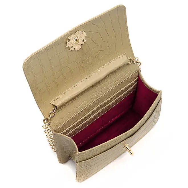 BOLSA CARTEIRA NEW CROCO ISLA BEGE