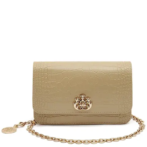 BOLSA CARTEIRA NEW CROCO ISLA BEGE