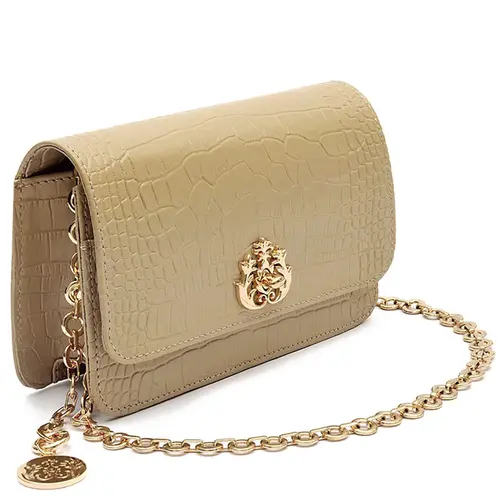 BOLSA CARTEIRA NEW CROCO ISLA BEGE
