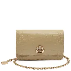 BOLSA CARTEIRA NEW CROCO ISLA BEGE