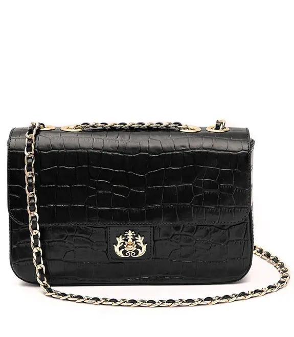BOLSA ANNE JUMBO MAXI CROCO ISLA PRETO
