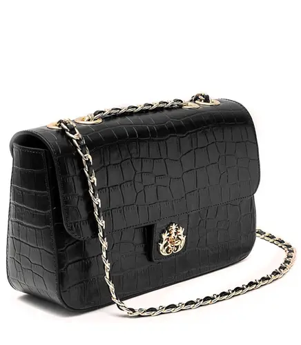 BOLSA ANNE JUMBO MAXI CROCO ISLA PRETO