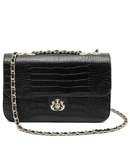 BOLSA ANNE JUMBO NEW CROCO ISLA PRETO