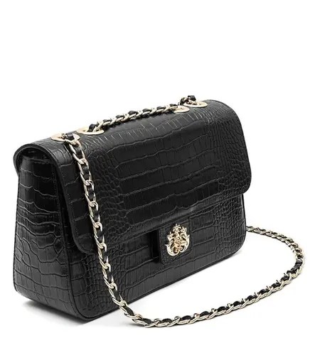 BOLSA ANNE JUMBO NEW CROCO ISLA PRETO