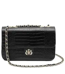 BOLSA ANNE JUMBO NEW CROCO ISLA PRETO