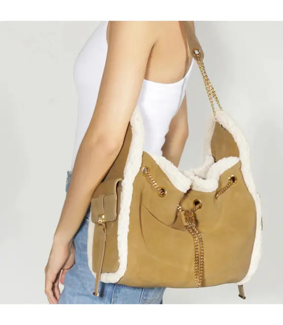BOLSA HOBO LILIBET FUR SCHUTZ BEGE
