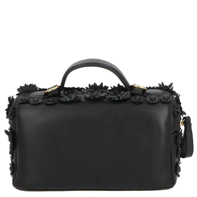 BOLSA PEQUENA VANITY FLORAL LUIZA BARCELOS PRETO
