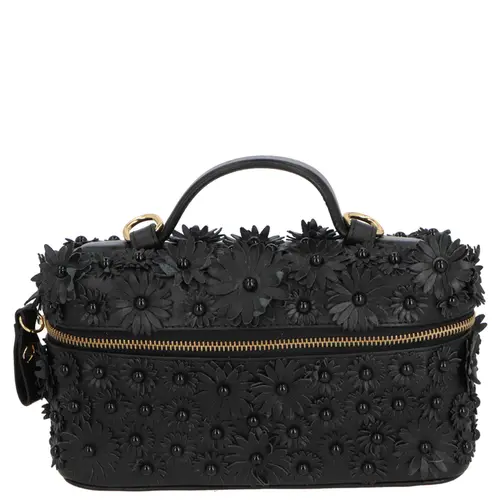 BOLSA PEQUENA VANITY FLORAL LUIZA BARCELOS PRETO