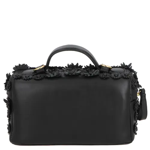 BOLSA PEQUENA VANITY FLORAL LUIZA BARCELOS PRETO