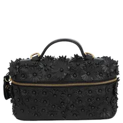BOLSA PEQUENA VANITY FLORAL LUIZA BARCELOS PRETO